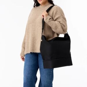 Beis Black Nylon Shoulder Tote